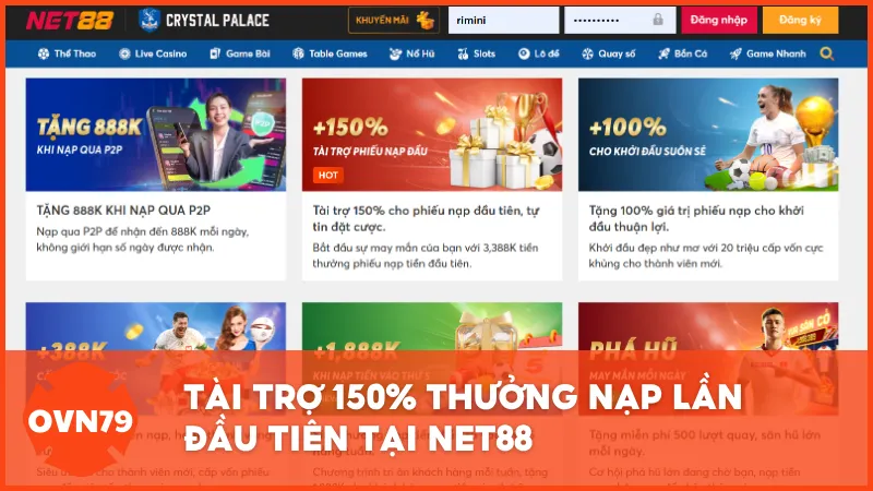 150% Thưởng Nạp Lần Đầu Tiên