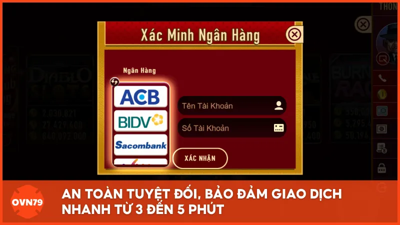 An toàn tuyệt đối, bảo đảm giao dịch nhanh từ 3 đến 5 phút