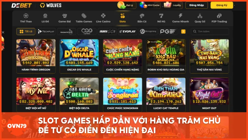 Slot games hấp dẫn với hàng trăm chủ đề từ cổ điển đến hiện đại