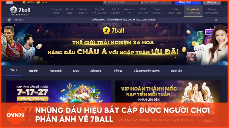 Những dấu hiệu bất cập được người chơi phản ánh về 7BALL