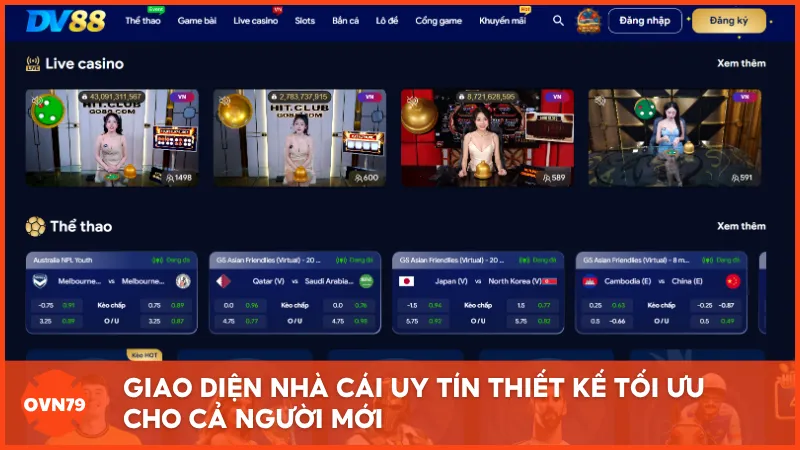 Giao diện nhà cái uy tín thiết kế tối ưu cho cả người mới