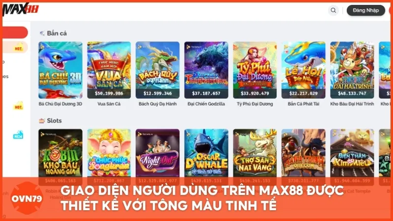 Giao diện người dùng trên MAX88 được thiết kế với tông màu tinh tế