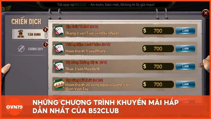 Những chương trình khuyến mãi hấp dẫn nhất của B52CLUB