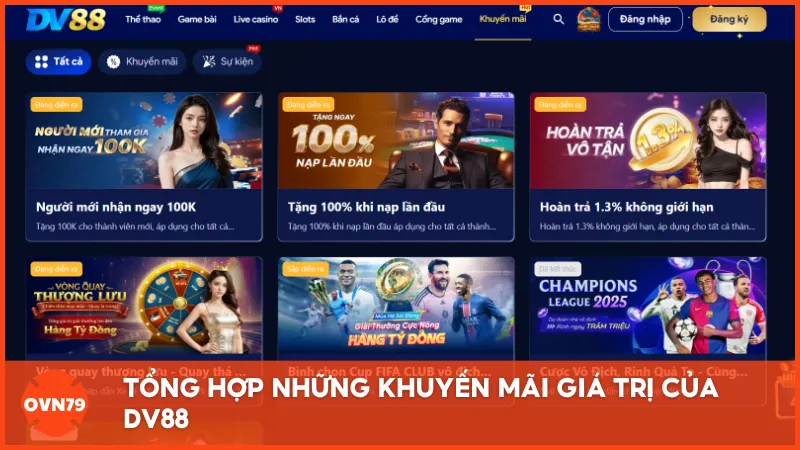 Tổng hợp những khuyến mãi giá trị của DV88