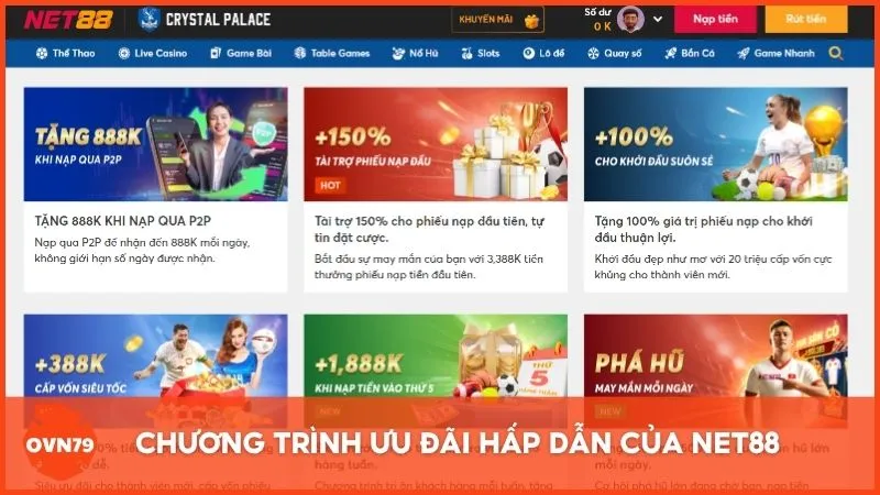 Chương trình ưu đãi hấp dẫn của NET88