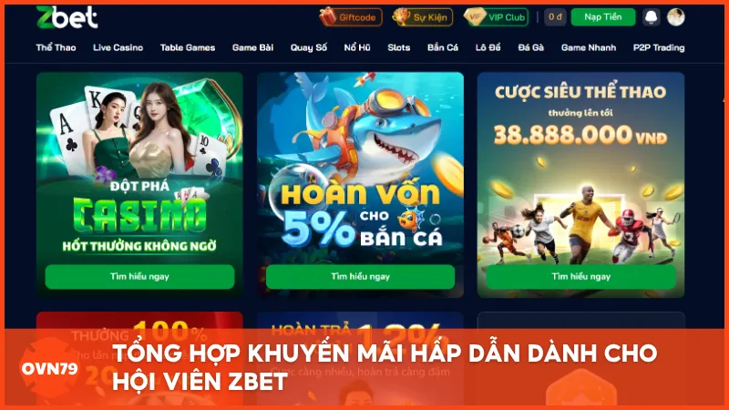 Tổng hợp khuyến mãi hấp dẫn dành cho hội viên ZBET