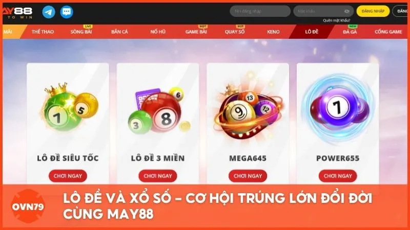 Lô đề và xổ số tại MAY88 đa dạng, minh bạch, cơ hội thắng lớn