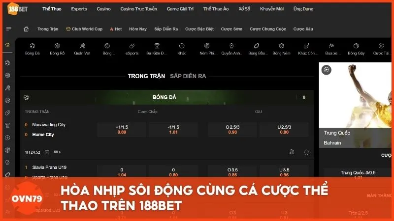 Người chơi có thể đặt cược vào nhiều giải đấu lớn trên 188BET