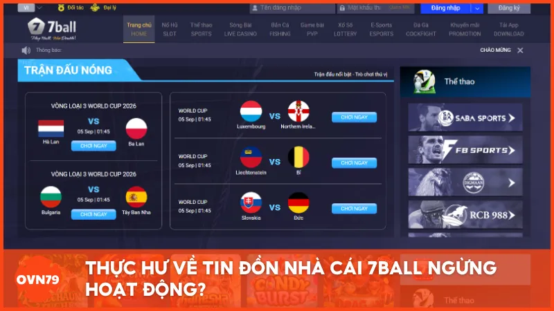 Thực hư về tin đồn nhà cái 7BALL ngừng hoạt động?
