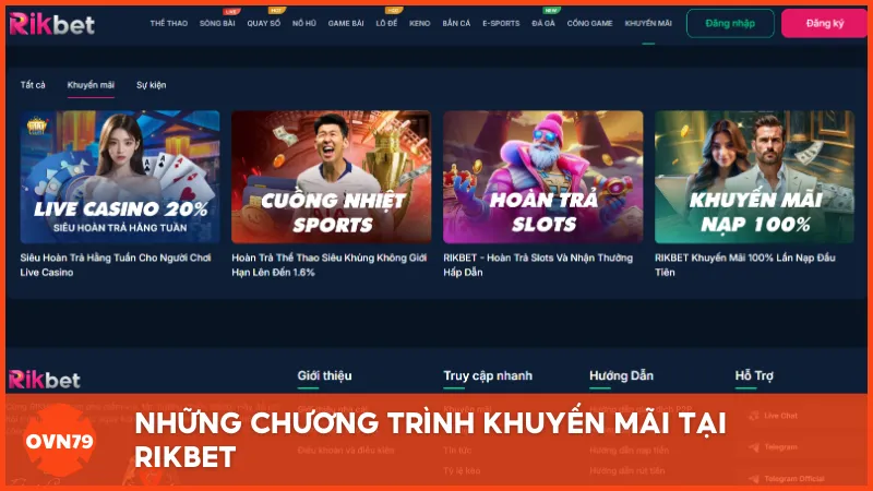 Những chương trình khuyến mãi tại RIKBET