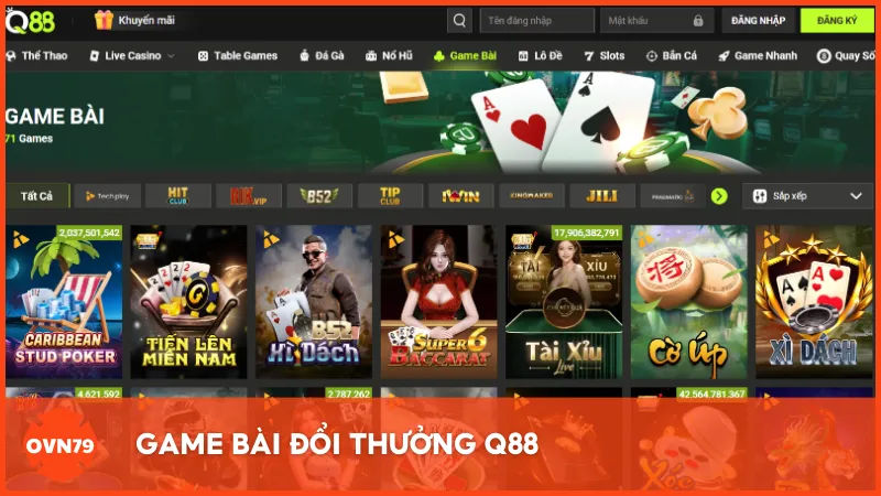 Game bài đổi thưởng là sảnh chơi của những trò đánh bài quen thuộc nhưng rất hấp dẫn